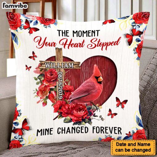 Personalized Memorial Gift The Moment Your Heart Stopped Pillow