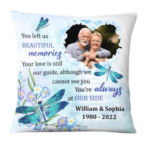 Personalized Memorial Gift You Left Us Beautiful Memories Pillow