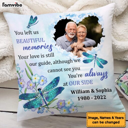 Personalized Memorial Gift You Left Us Beautiful Memories Pillow