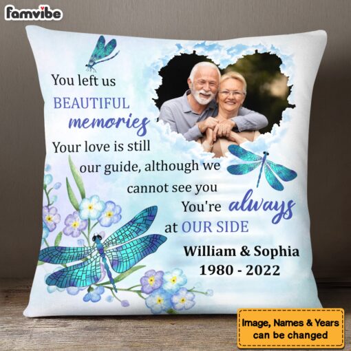 Personalized Memorial Gift You Left Us Beautiful Memories Pillow