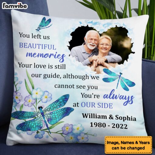 Personalized Memorial Gift You Left Us Beautiful Memories Pillow