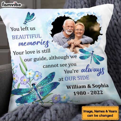 Personalized Memorial Gift You Left Us Beautiful Memories Pillow