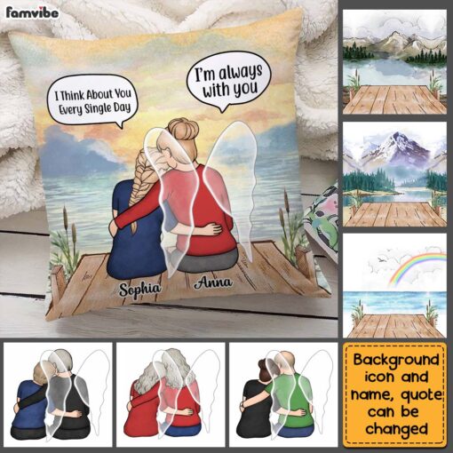 Personalized Memorial Mother and Daughter In Conversation Pillow