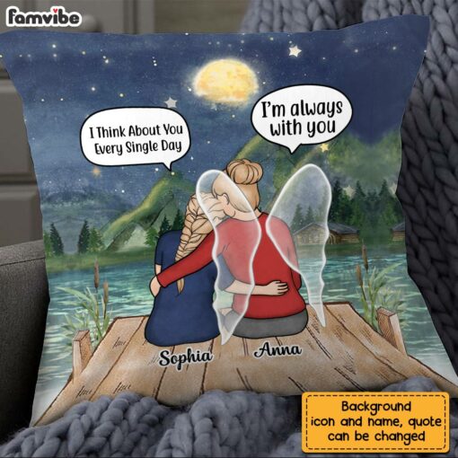 Personalized Memorial Mother and Daughter In Conversation Pillow