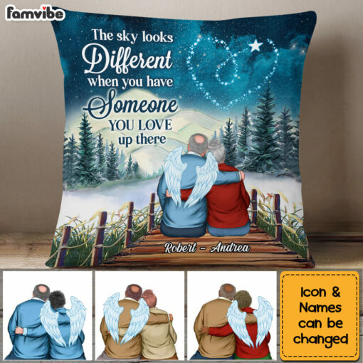 Personalized Memorial The Sky Looks Different Remembrance Couple Pillow