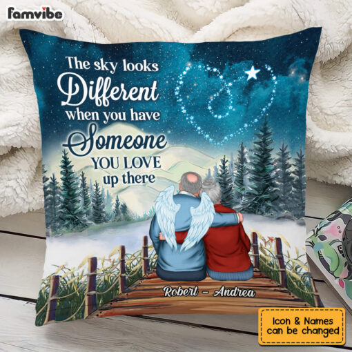 Personalized Memorial The Sky Looks Different Remembrance Couple Pillow