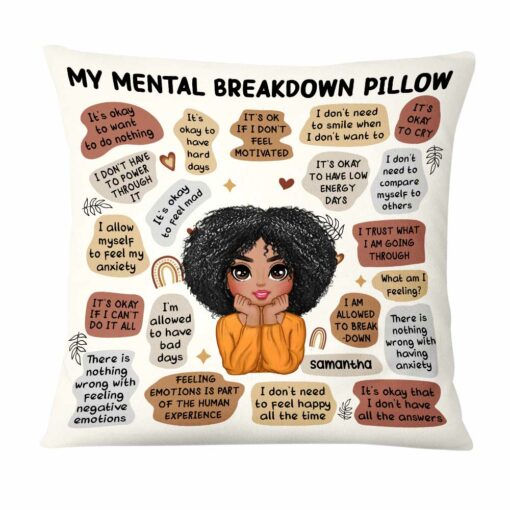 Personalized Mental Health Breakdown Pillow