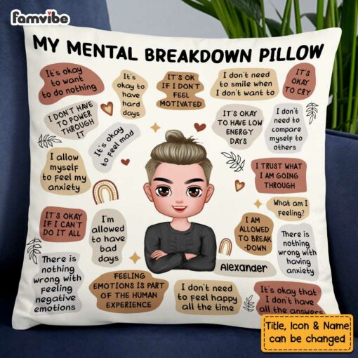 Personalized Mental Health Breakdown Pillow