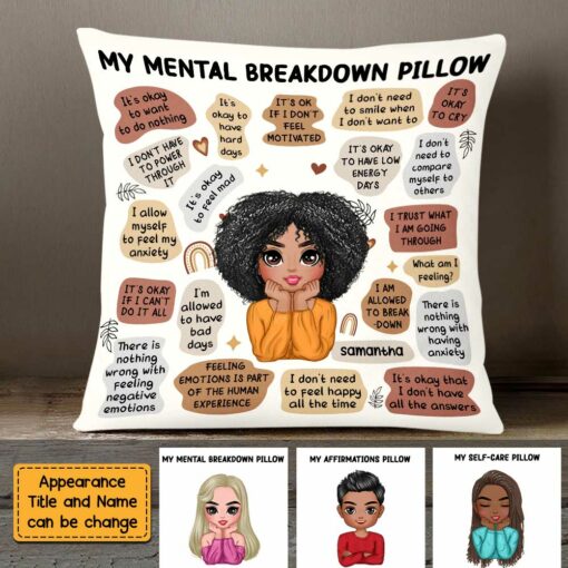 Personalized Mental Health Breakdown Pillow