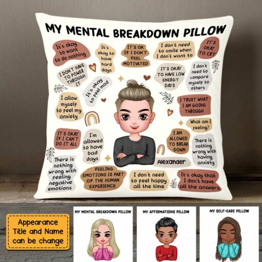 Personalized Mental Health Breakdown Pillow