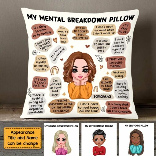 Personalized Mental Health Breakdown Pillow