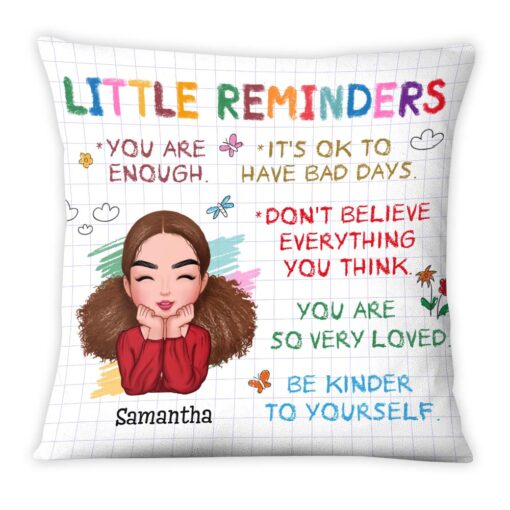 Personalized Mental Health Gift For Daughter Granddaughter Little Reminders Pillow