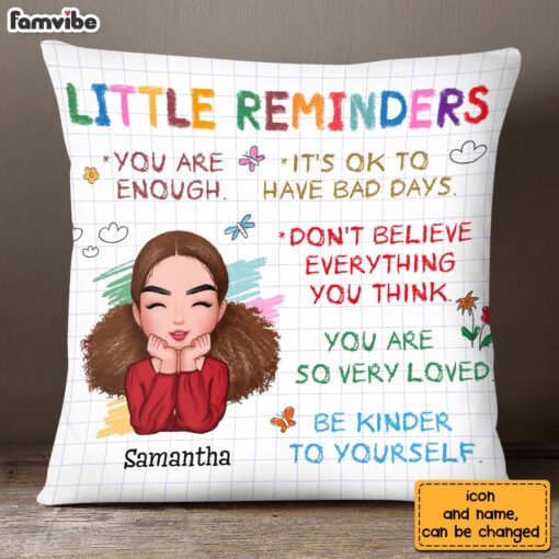 Personalized Mental Health Gift For Daughter Granddaughter Little Reminders Pillow