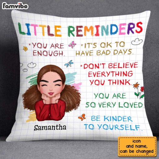 Personalized Mental Health Gift For Daughter Granddaughter Little Reminders Pillow