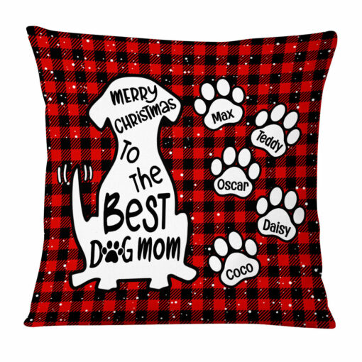 Personalized Merry Christmas Mom Dog Pillow