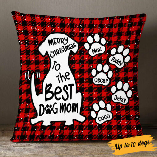 Personalized Merry Christmas Mom Dog Pillow