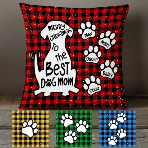 Personalized Merry Christmas Mom Dog Pillow