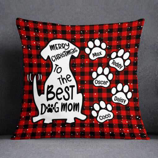 Personalized Merry Christmas Mom Dog Pillow