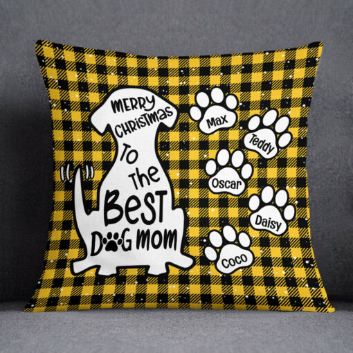 Personalized Merry Christmas Mom Dog Pillow