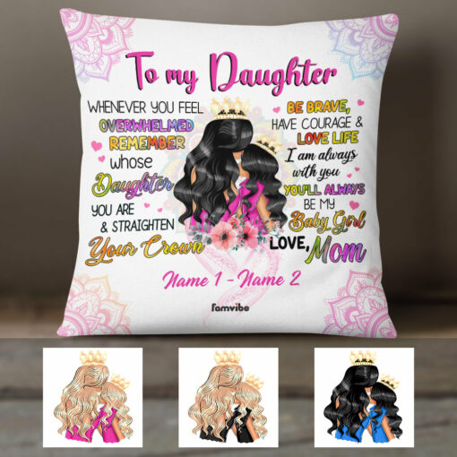 Personalized Mom And Daughter Princess Pillow