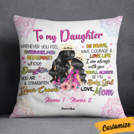 Personalized Mom And Daughter Princess Pillow