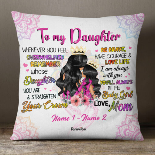 Personalized Mom And Daughter Princess Pillow