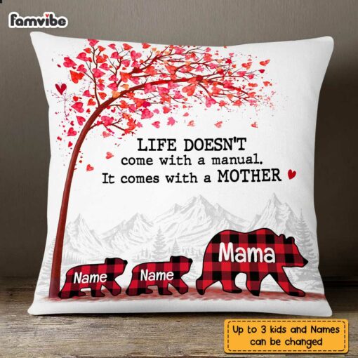 Personalized Mom Bear Pillow