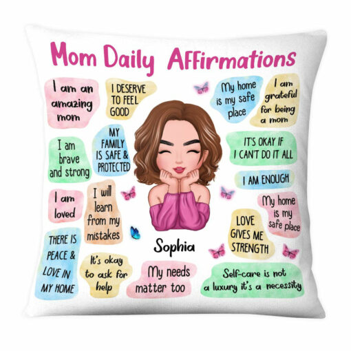 Personalized Mom Daily Affirmations Pillow