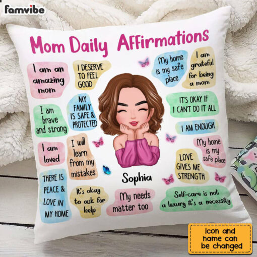 Personalized Mom Daily Affirmations Pillow