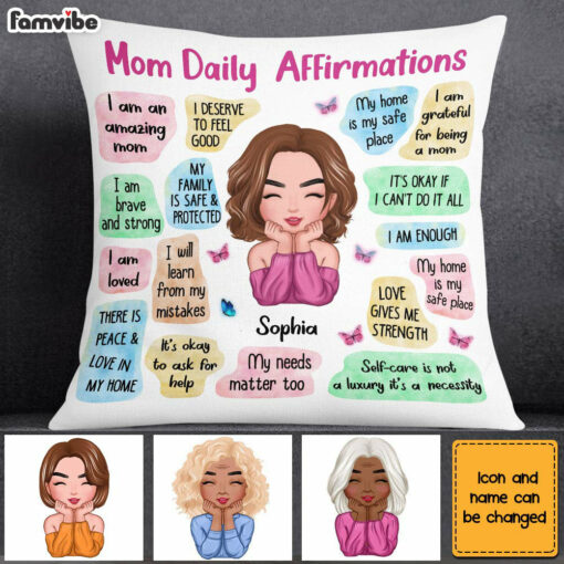 Personalized Mom Daily Affirmations Pillow