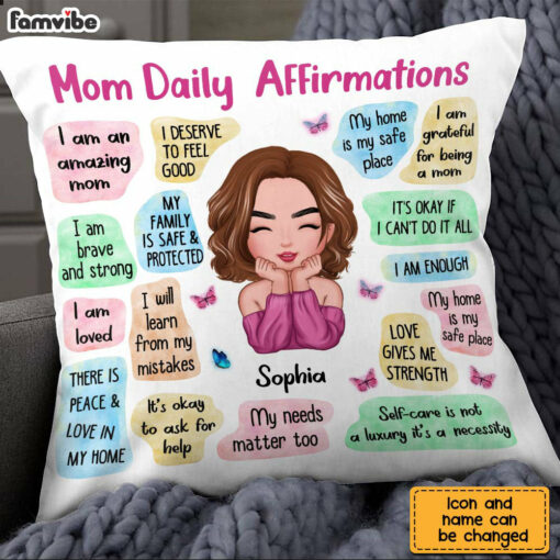 Personalized Mom Daily Affirmations Pillow