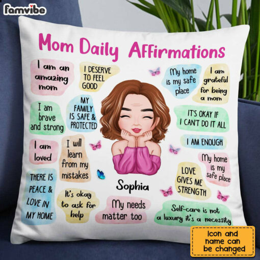 Personalized Mom Daily Affirmations Pillow