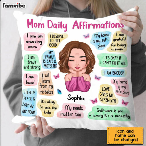 Personalized Mom Daily Affirmations Pillow