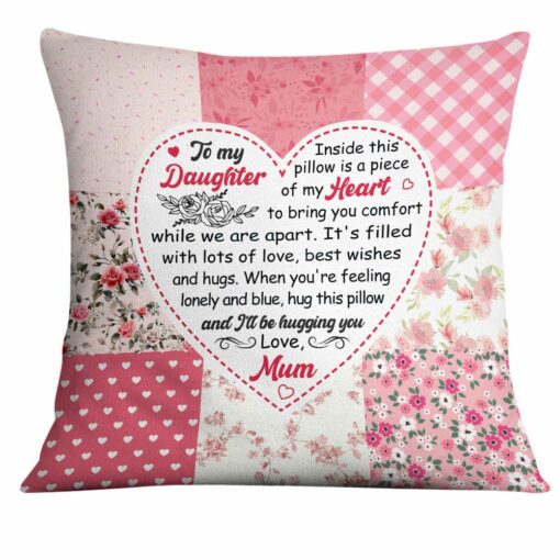 Personalized Mom Daughter Grandma Granddaughter Heart Pillow