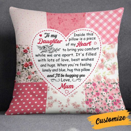 Personalized Mom Daughter Grandma Granddaughter Heart Pillow