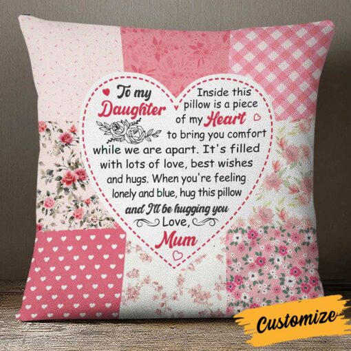 Personalized Mom Daughter Grandma Granddaughter Heart Pillow