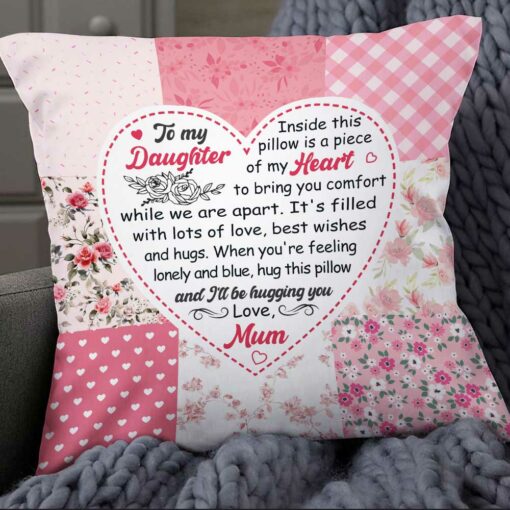 Personalized Mom Daughter Grandma Granddaughter Heart Pillow