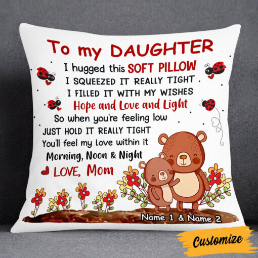 Personalized Mom Daughter Grandma Granddaughter Pillow