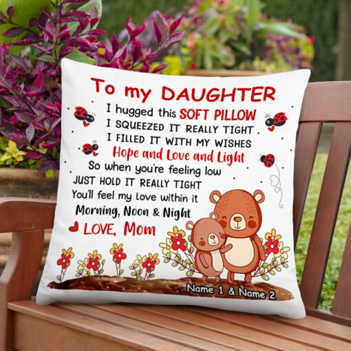 Personalized Mom Daughter Grandma Granddaughter Pillow