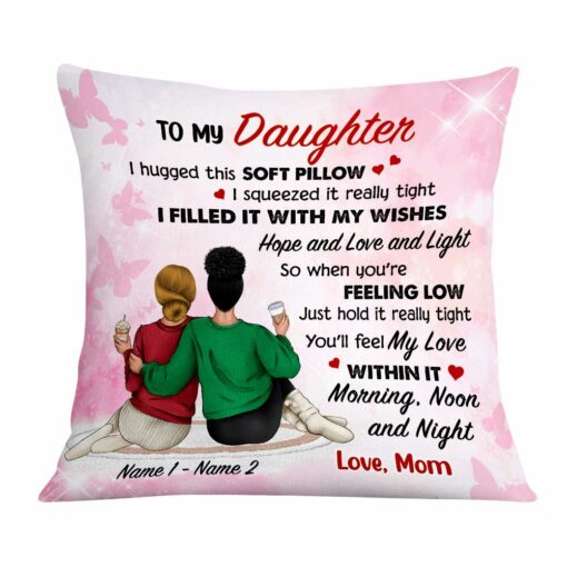 Personalized Mom Daughter Hug This Pillow