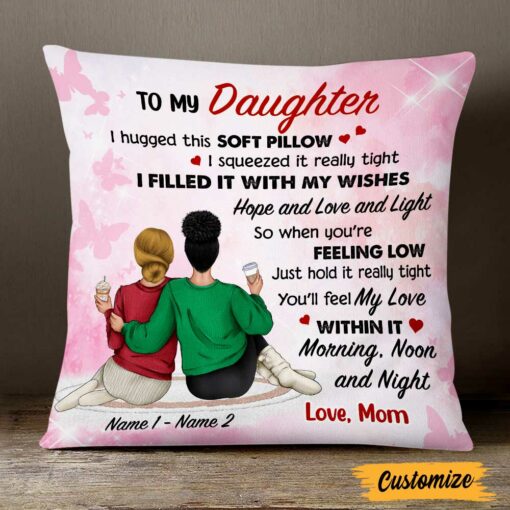 Personalized Mom Daughter Hug This Pillow