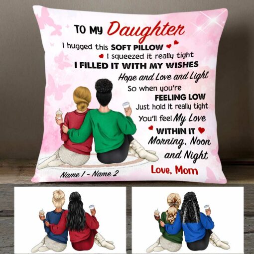 Personalized Mom Daughter Hug This Pillow