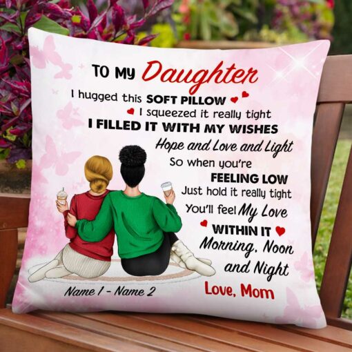 Personalized Mom Daughter Hug This Pillow