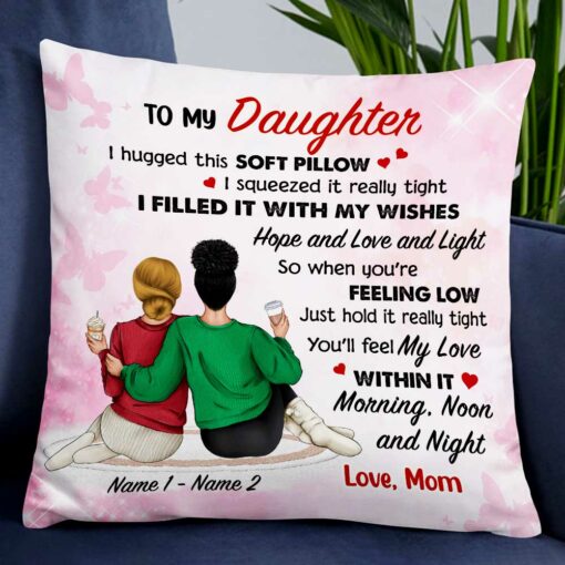 Personalized Mom Daughter Hug This Pillow