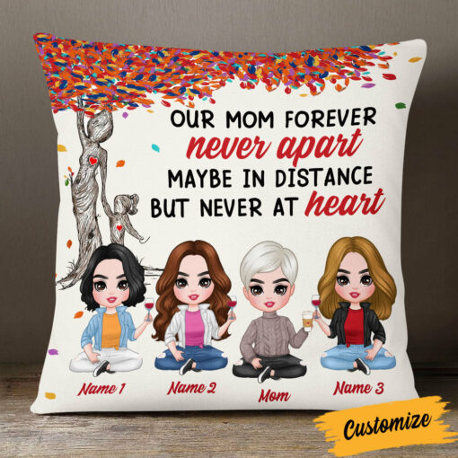 Personalized Mom Daughter Long Distance Pillow