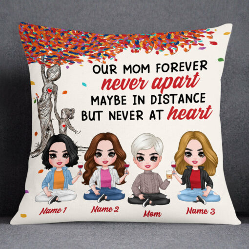 Personalized Mom Daughter Long Distance Pillow