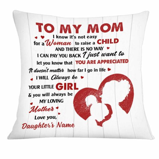 Personalized Mom Daughter Love Pillow