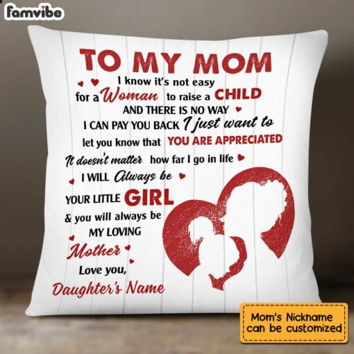 Personalized Mom Daughter Love Pillow