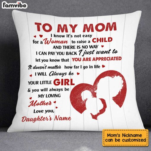 Personalized Mom Daughter Love Pillow