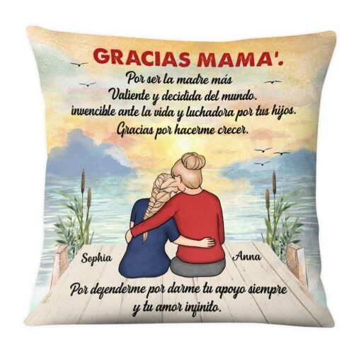 Personalized Mom Gracias Mama Spanish Pillow